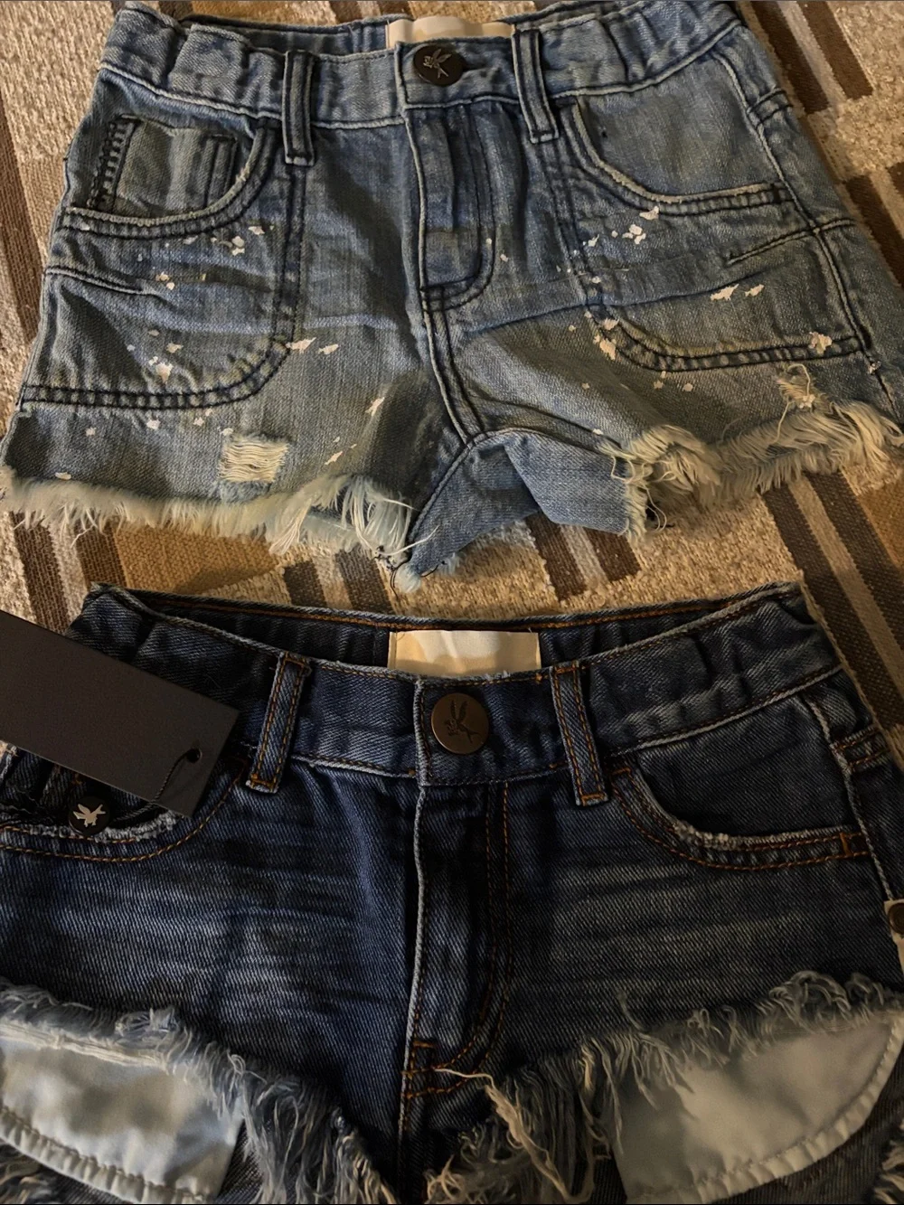 New Sz 6-7 bundle Lot one teaspoon Denim Frayed Hem girls Shorts - Blue